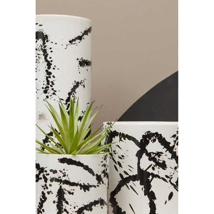 Black and White Splatter Vase