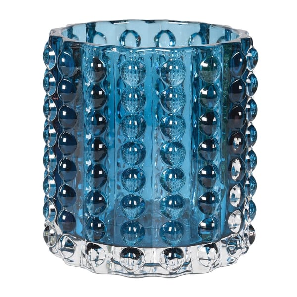 Blue Dot Glass Candleholder