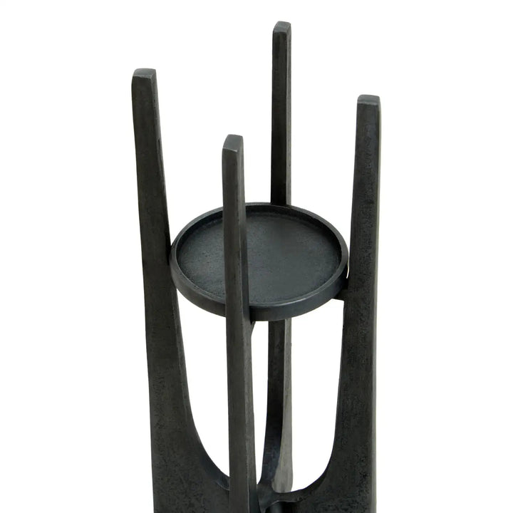 Dark Grey Metal Candle Holder