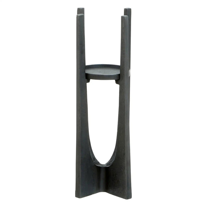 Dark Grey Metal Candle Holder