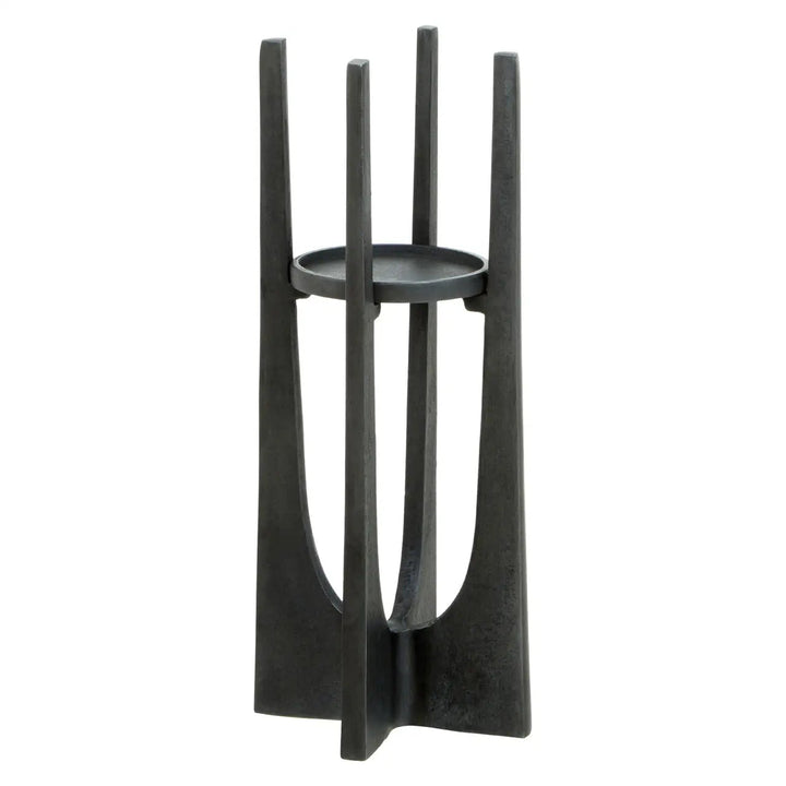 Dark Grey Metal Candle Holder