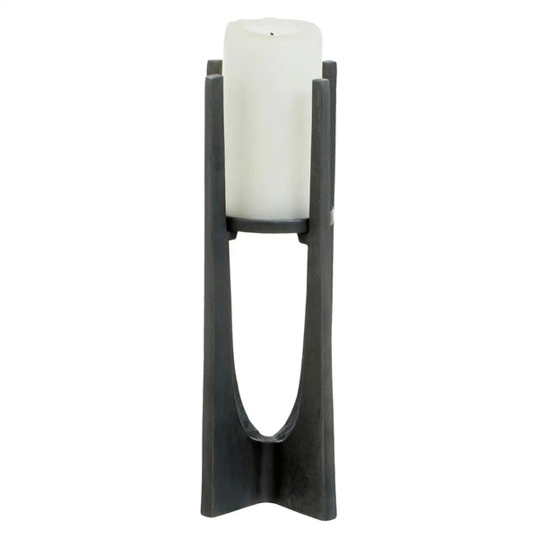 Dark Grey Metal Candle Holder