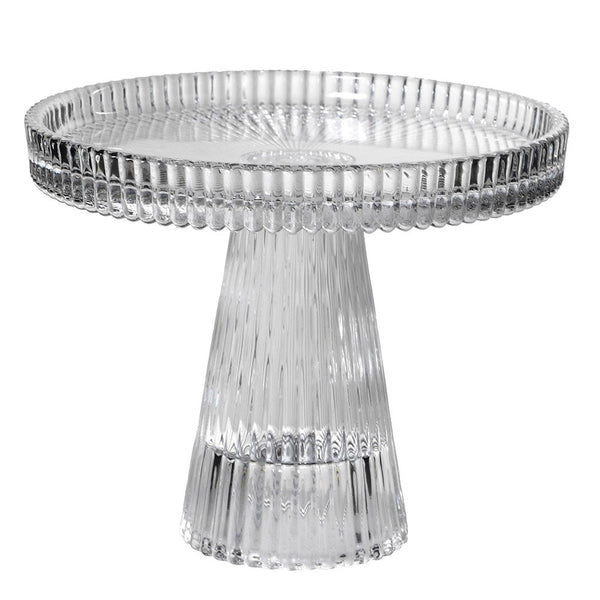 Glass Ribbed Plate on Stand