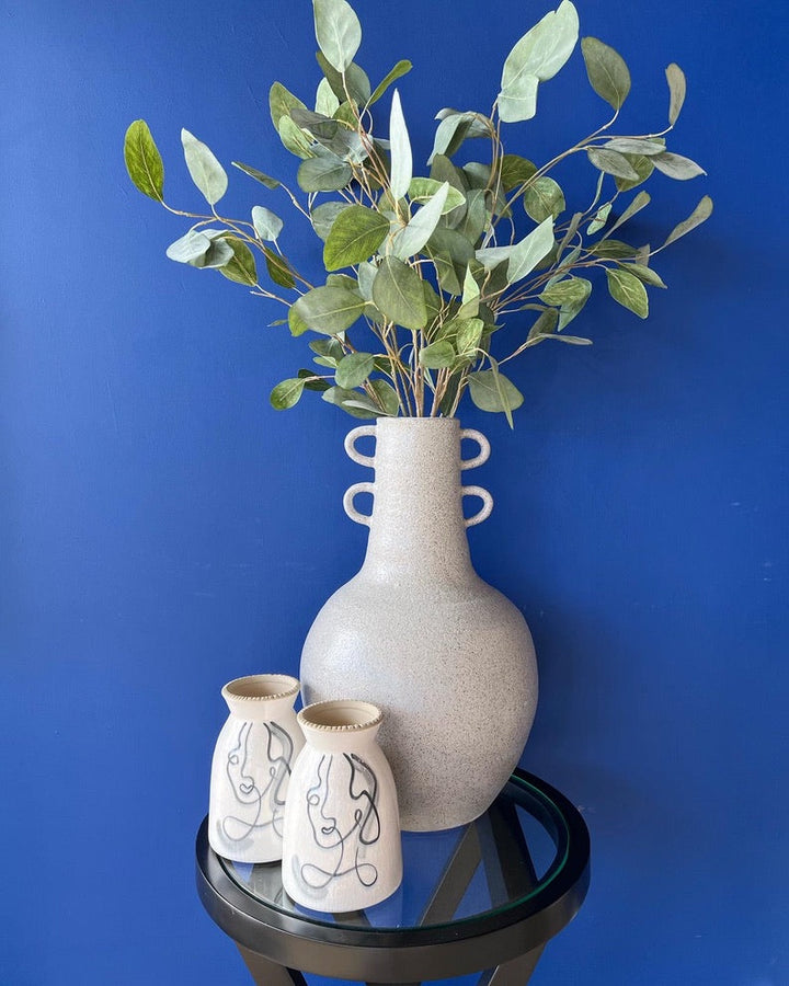 Grey Ceramic Vase with Handles