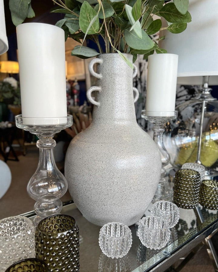 Grey Ceramic Vase with Handles