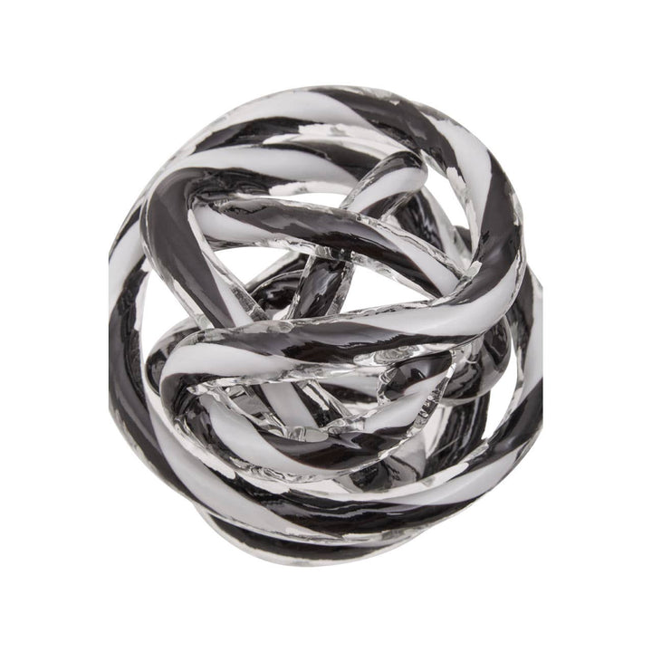 Large Black and White Glass Knot