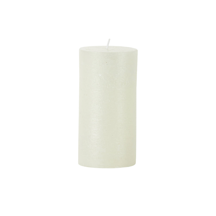 Large White Metallic Candle