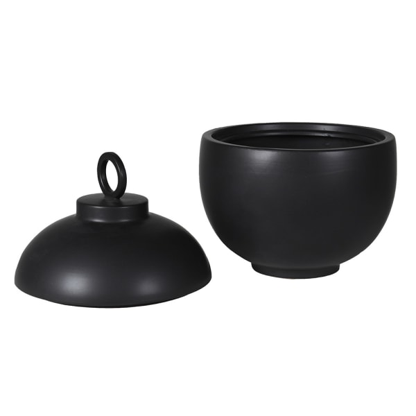 Matt Black Ceramic Jar