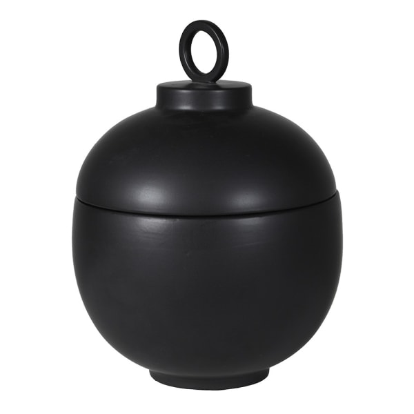 Matt Black Ceramic Jar