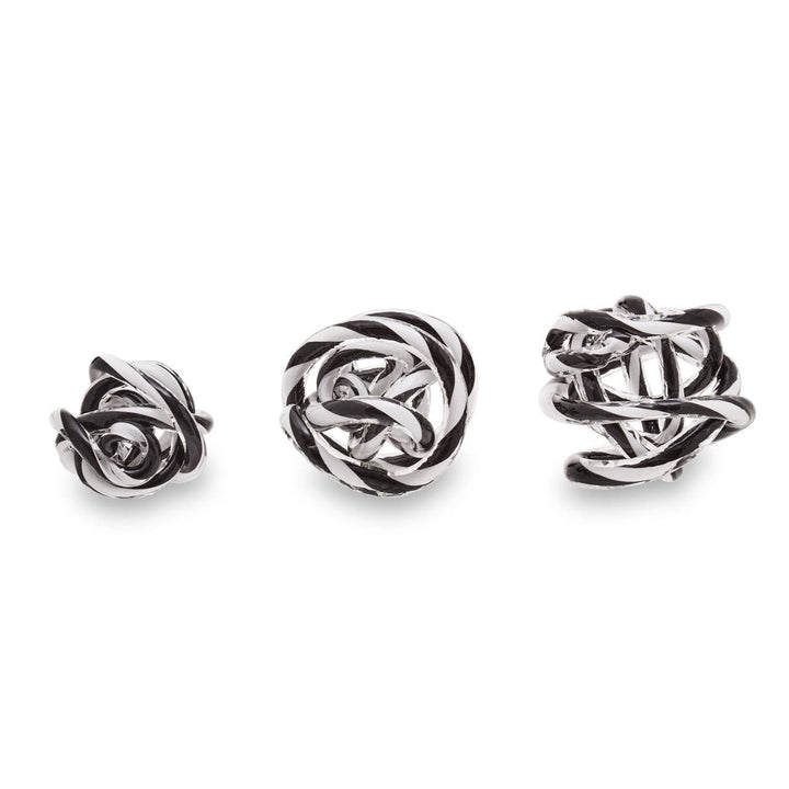 Medium Black and White Glass Knot