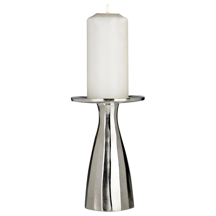 Nickel Pillar Candle Holder