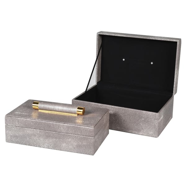 Set of 2 Shagreen Boxes