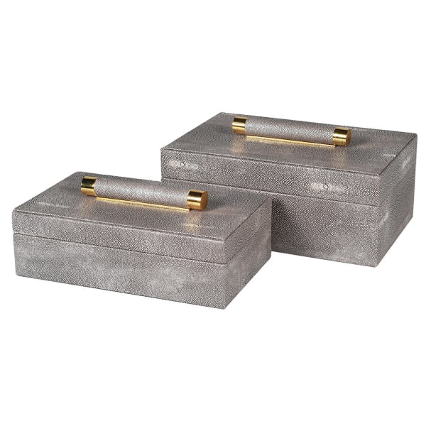 Set of 2 Shagreen Boxes