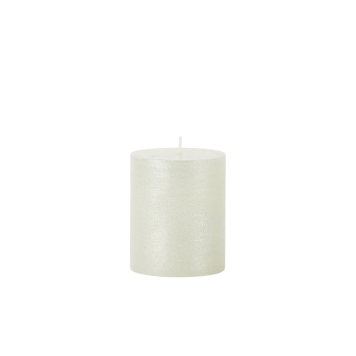 Small White Metallic Candle