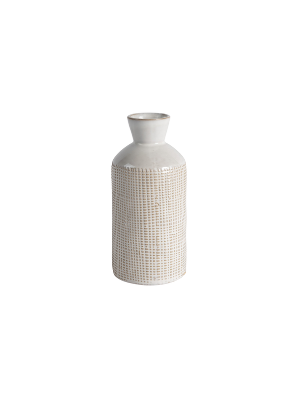 Stone Vase with White Finish