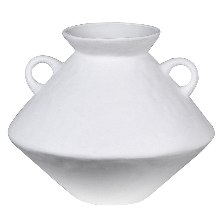 White Bulbous Vase with Handles