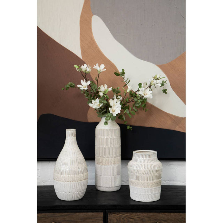 White Stoneware Bottle Vase