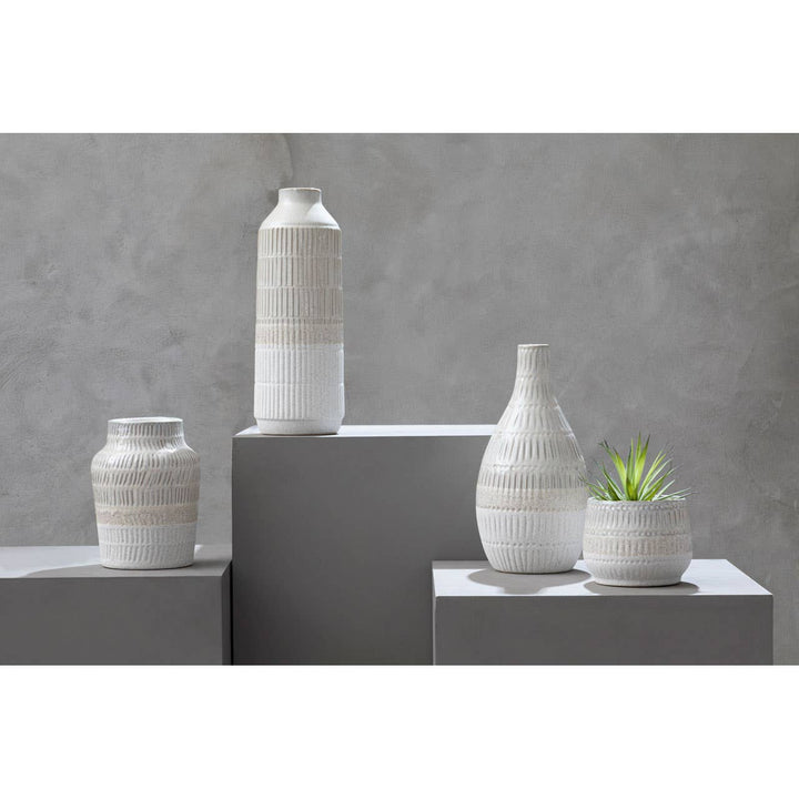 White Stoneware Vase