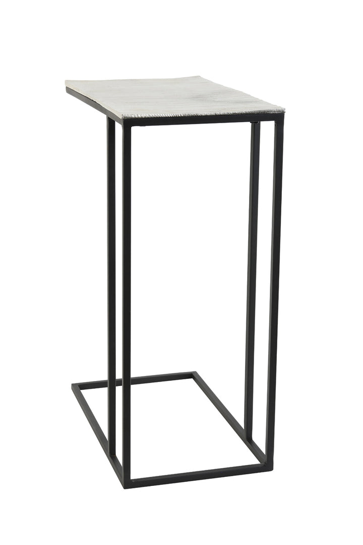 Black Framed Sofa Table with Chrome Top