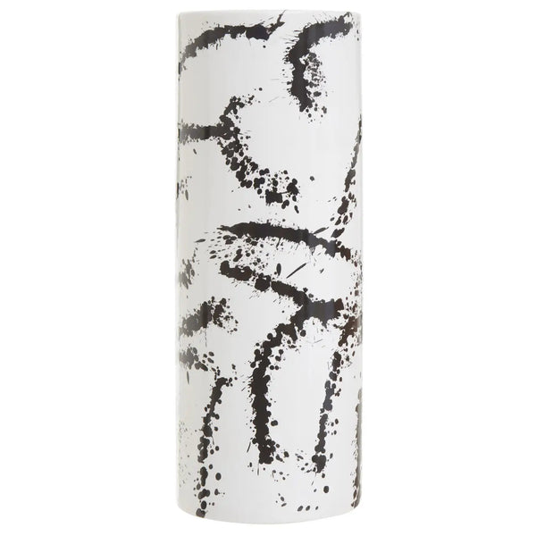 Black and White Splatter Vase