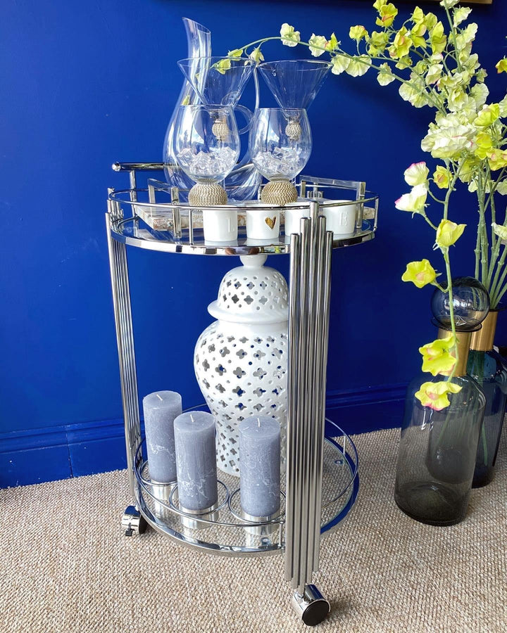 Chrome Tubes Drinks Trolley