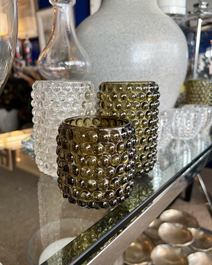 Clear Dot Candle Holder