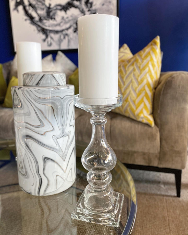 Clear Glass Candlestick