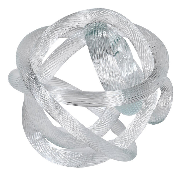 Clear Ribbed Glass Knot