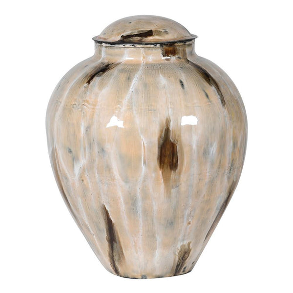 Coffee Coloured Enamel Vase