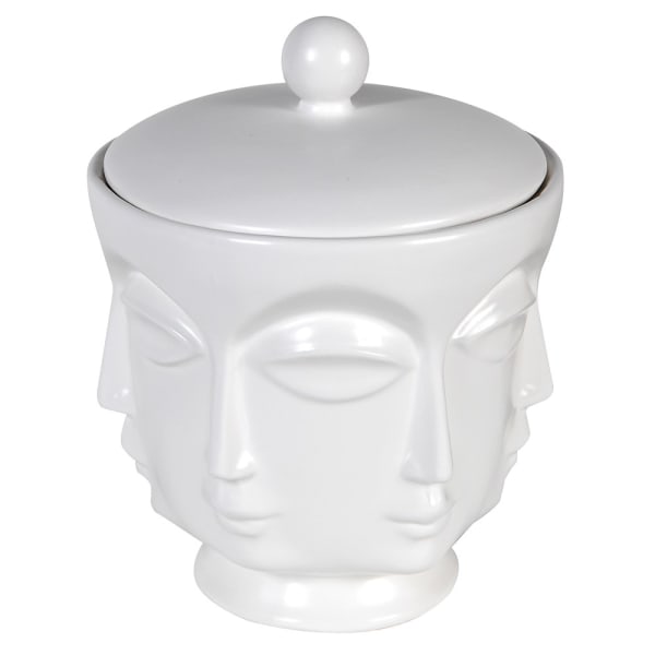 Faces Lidded Jar