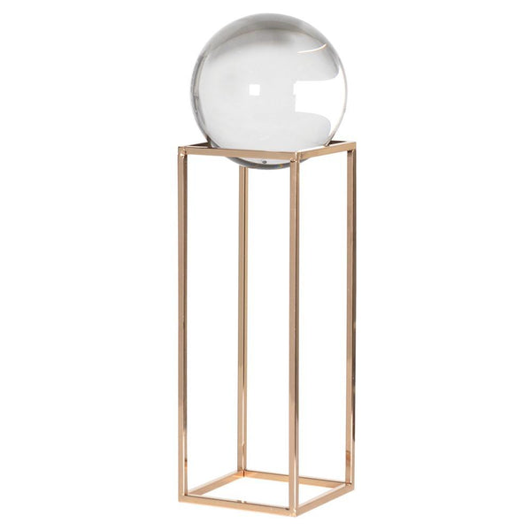 Glass Ball on Rose Gold Stand