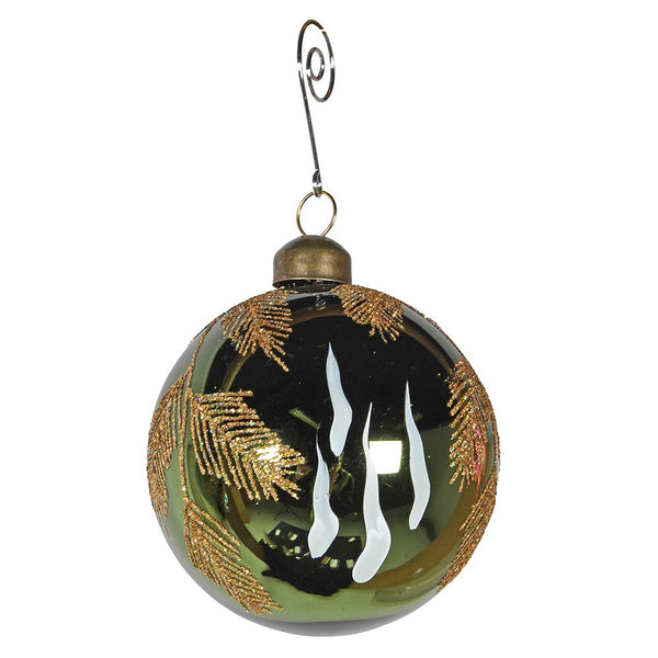 Green Bauble with Gold Branches