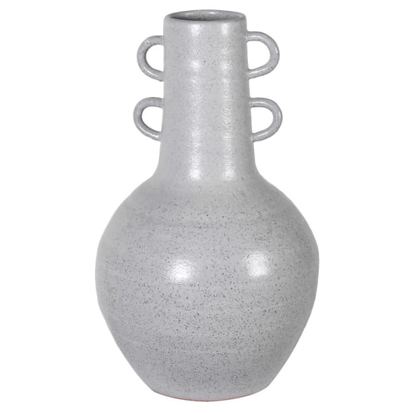 Grey Ceramic Vase with Handles