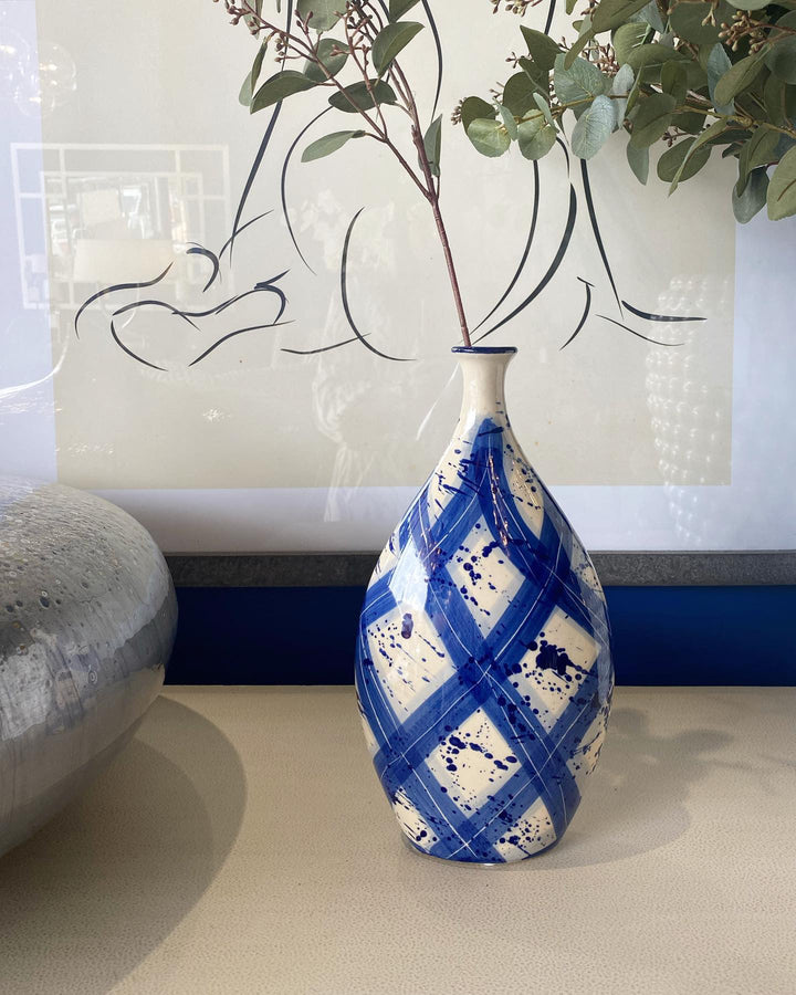 Hand Painted Blue Vase