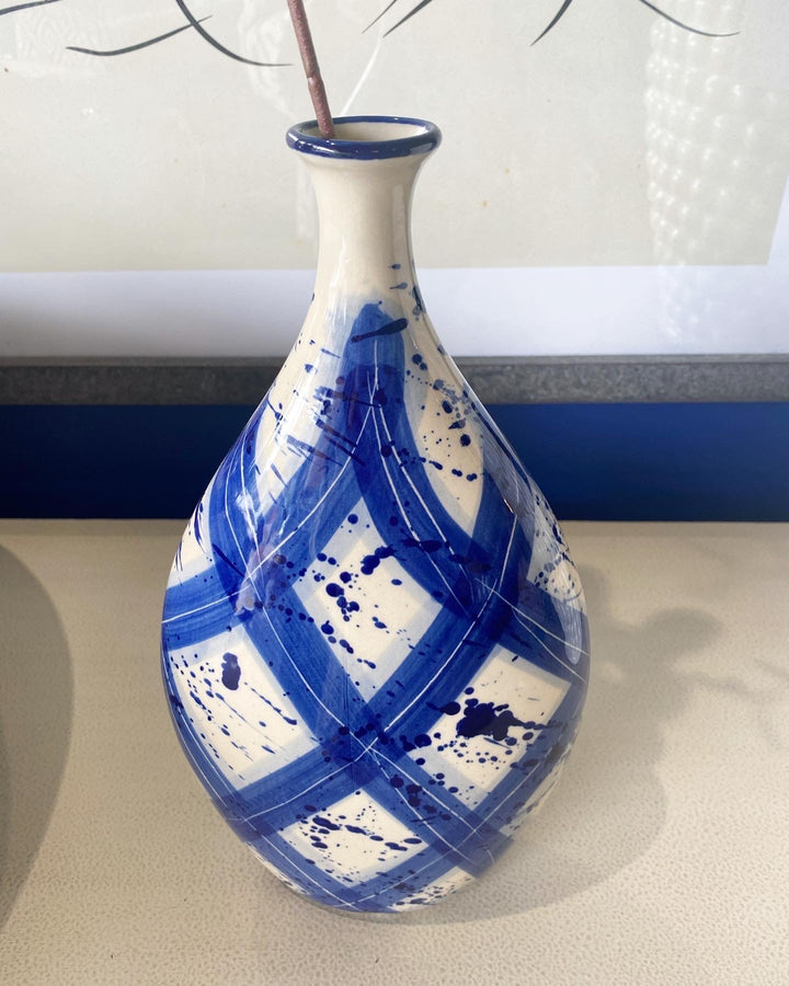 Hand Painted Blue Vase