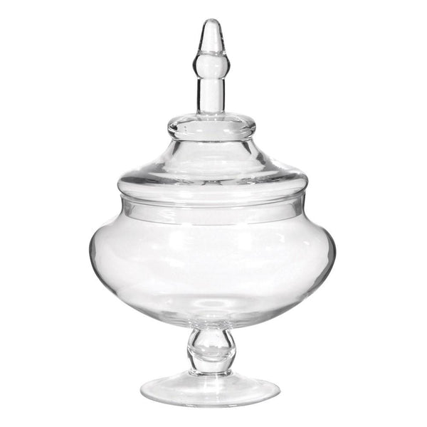 Large Squat Glass Bon Bon Jar