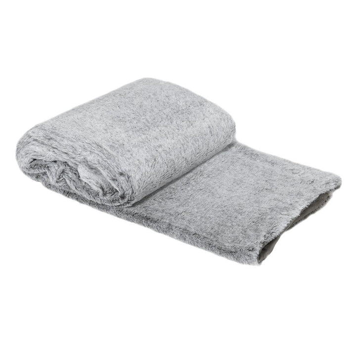 Light Grey Faux Fur Throw