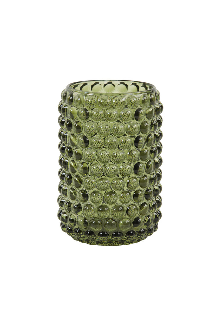 Olive Green Dot Candle Holder Large