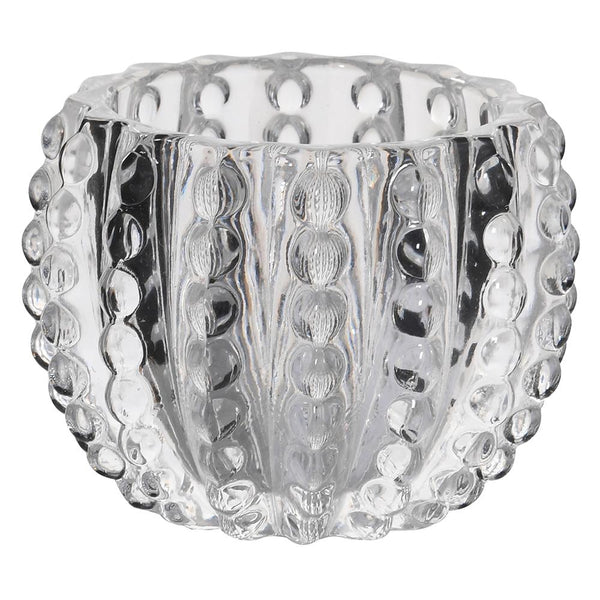 Sea Urchin Clear Glass Candle Holder