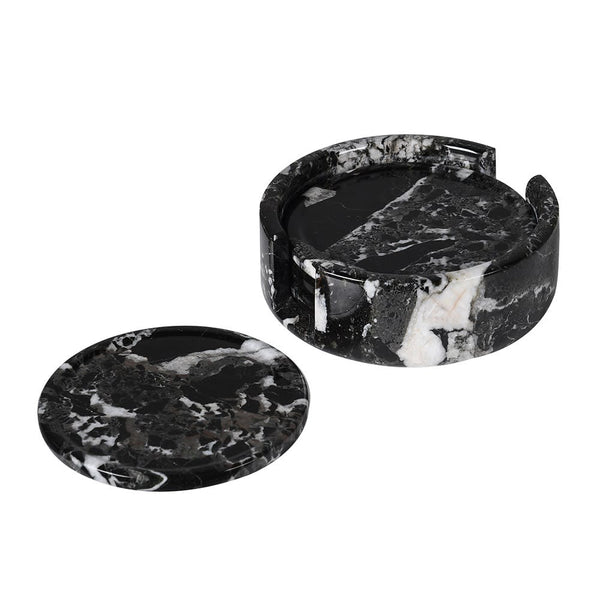 Set of 4 Black Marble Coasters