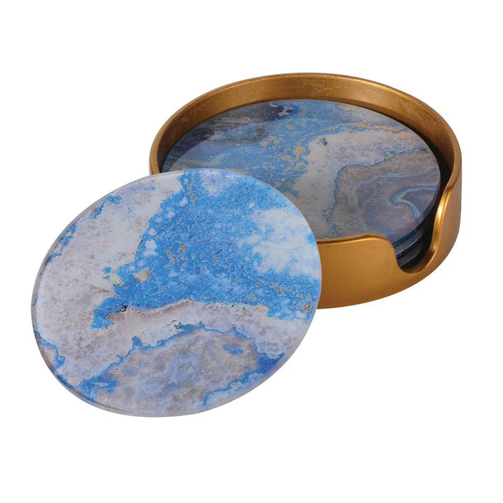 Set of 4 Blue Marble Coasters