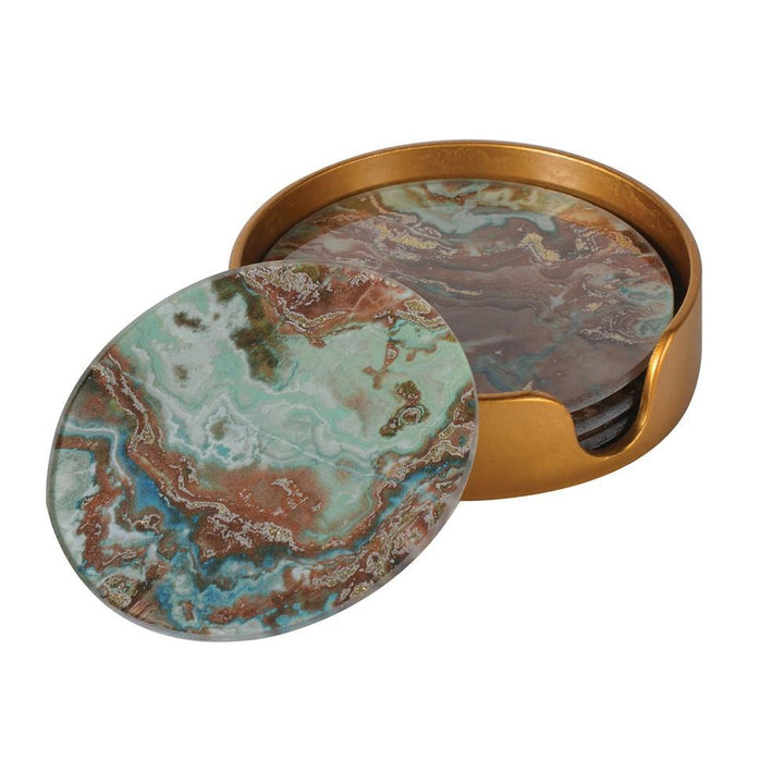 Set of 4 Green Marble Coasters