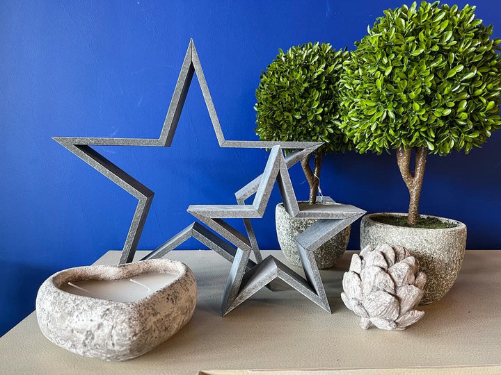 Set of Two Wooden Stars