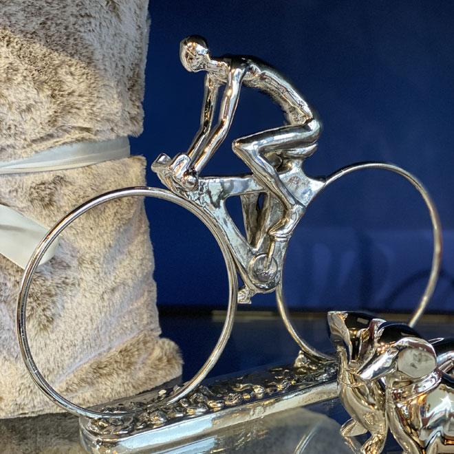 Silver Abstract Cycling Sculpture