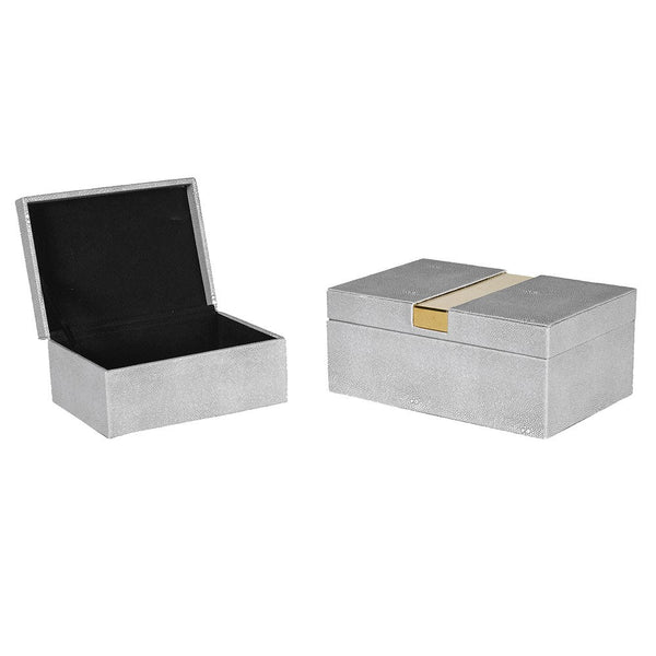 Small Shagreen Box with Gold Trim