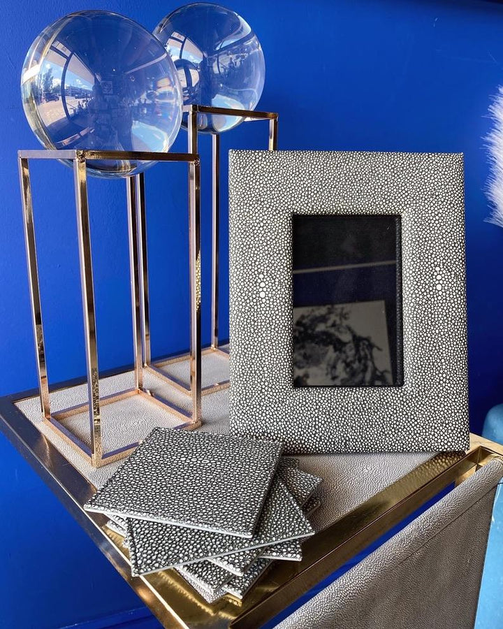 Smoked Grey Shagreen Photo Frame