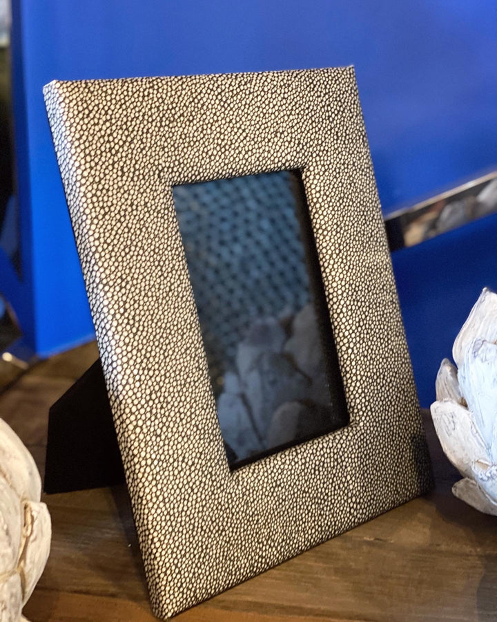 Smoked Grey Shagreen Photo Frame