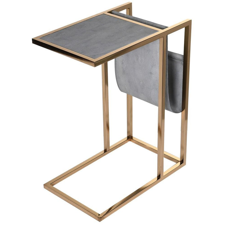 Smoked Grey Shagreen Side Table