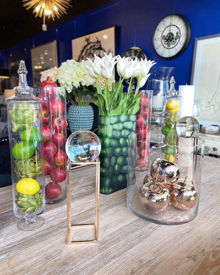 Tall Glass Lidded Jar