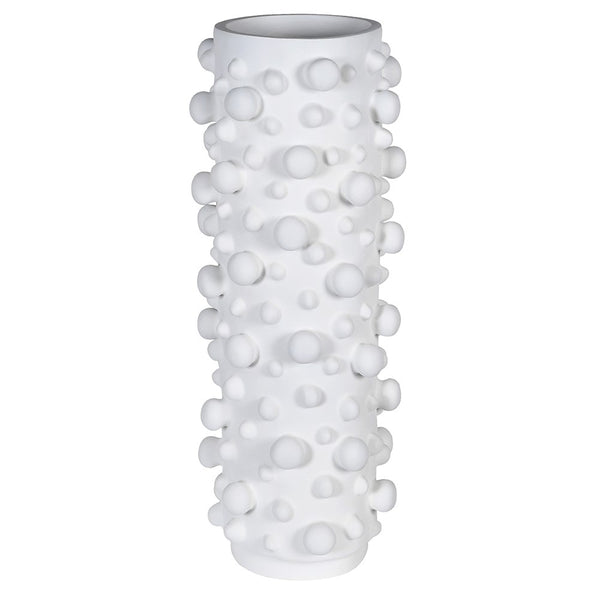 White Bobble Cylinder Vase